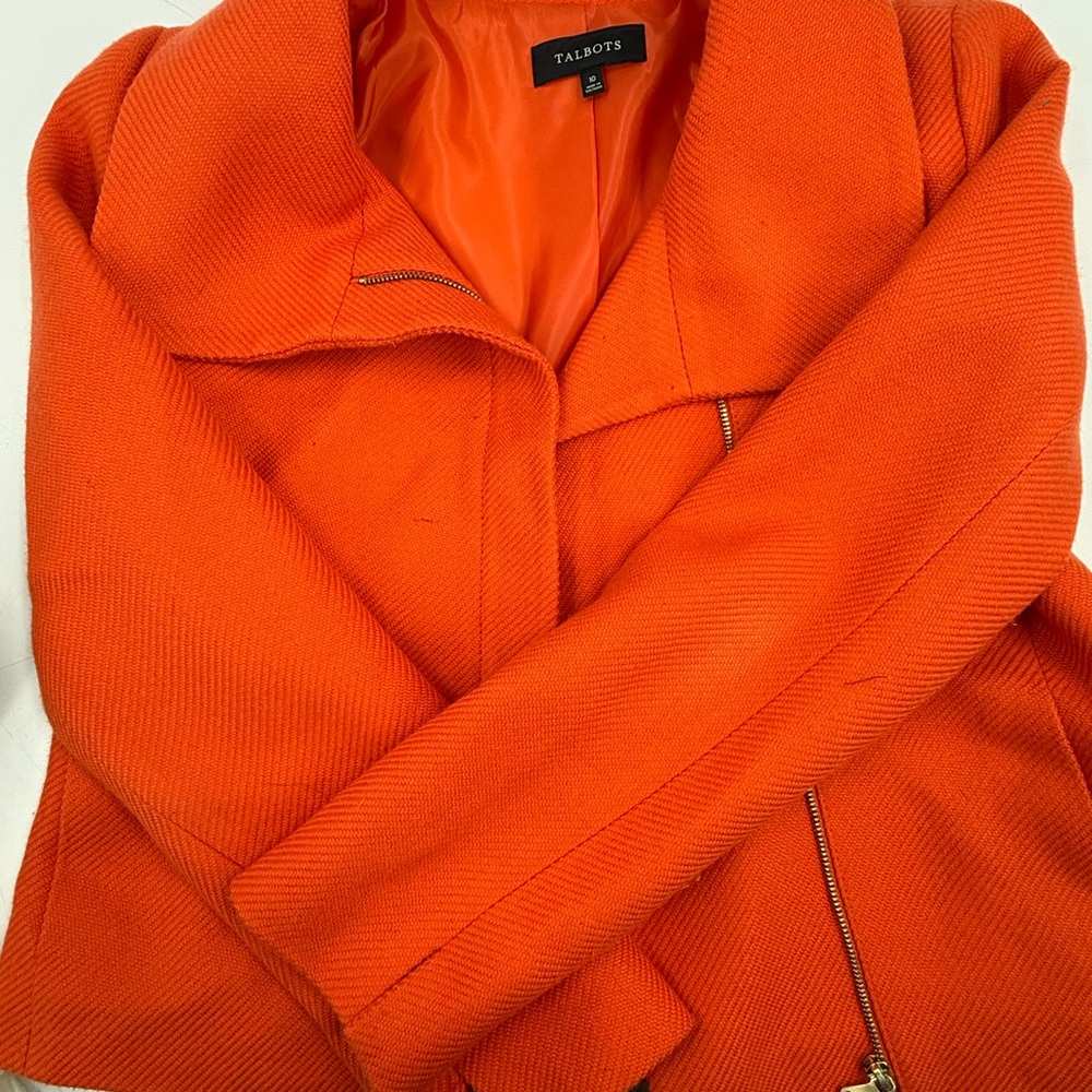 Talbots Women's Bold Orange Blazer - image 3